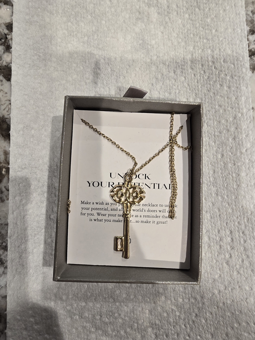 Gold Key Pendant Necklace